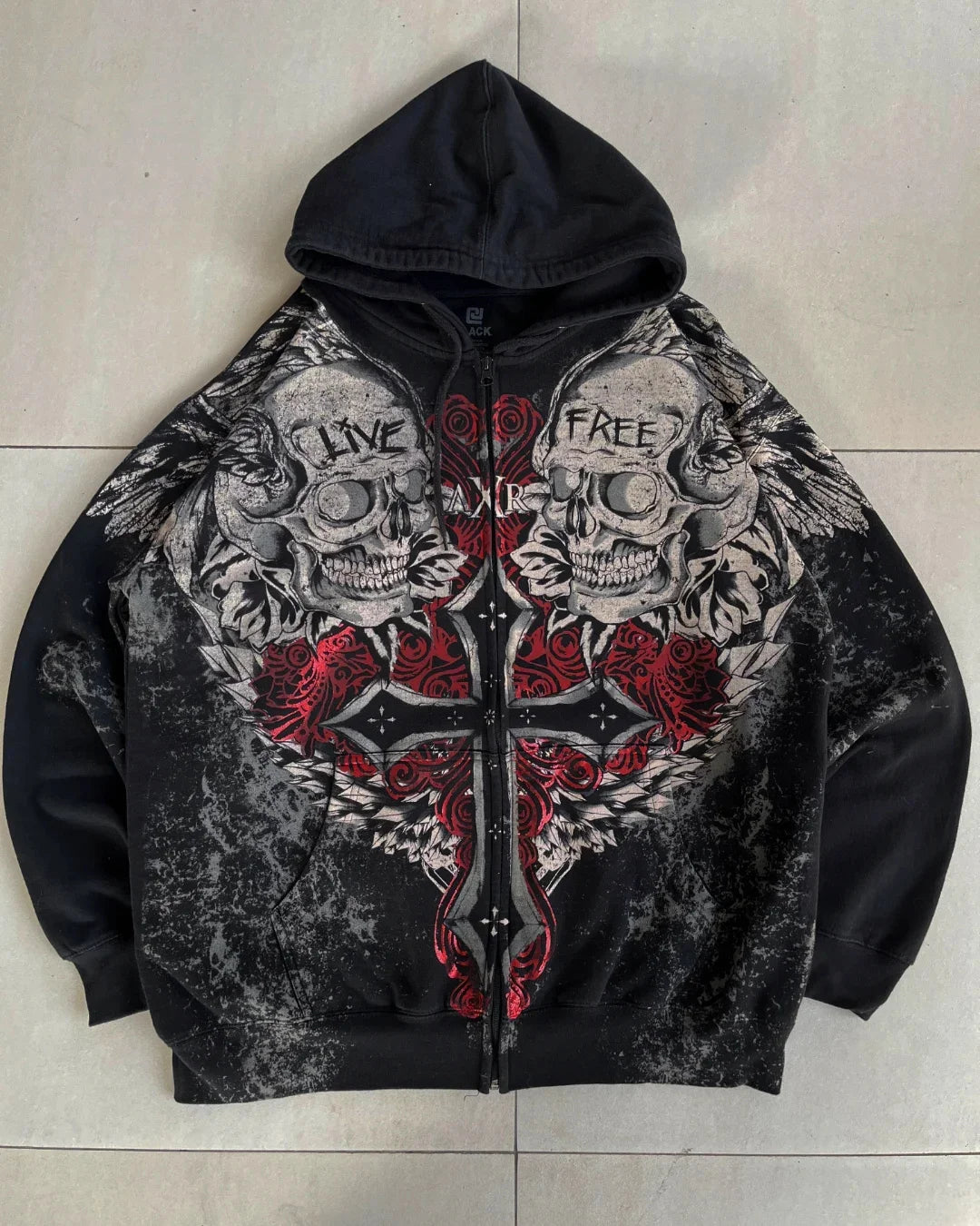 Explosions Y2K Hooded sweater Men American Retro Hip-Hop Street Graffiti Unisex Zipper Hoodie Fashion Printed Pattern Sweatshirt