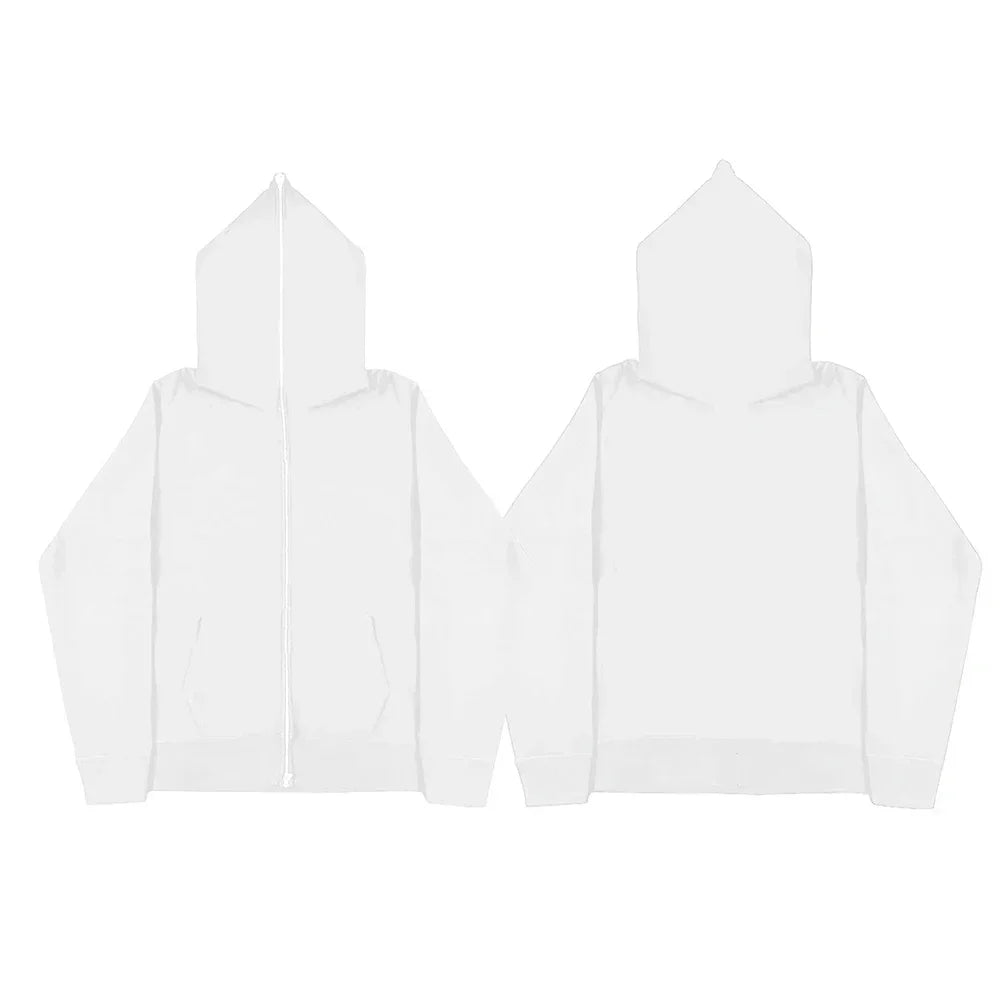 Autumn Winter Polar Fleece Jackets Full Zip Cardigan Hoodies Harajuku Casual Loose Hooded Long Sleeve Sweatshirt Unisex Zip Coat