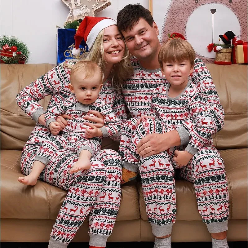 Christmas Family Matching Pajamas New Year Xmas Father Mother Kids Baby Clothes Set Dad Mom And Daughter Son Pyjamas Outfit