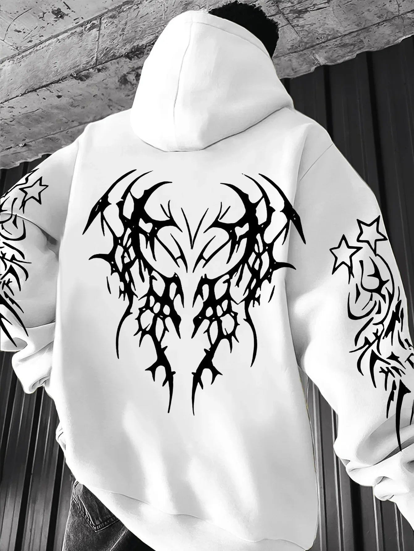 Autumn and Winter New Men's Fashionable and Trendy Casual Hoodie Zipper Jacket Y2K Printed Pattern Casual Retro Street Style Top