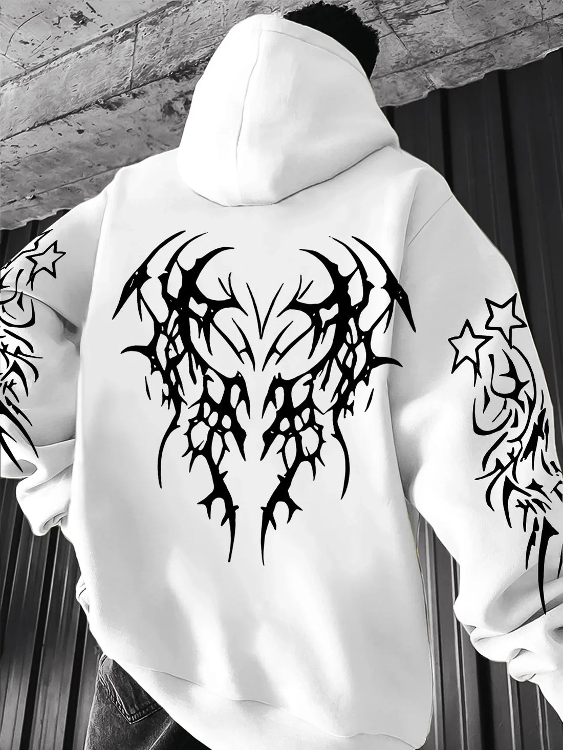 Autumn and Winter New Men's Fashionable and Trendy Casual Hoodie Zipper Jacket Y2K Printed Pattern Casual Retro Street Style Top
