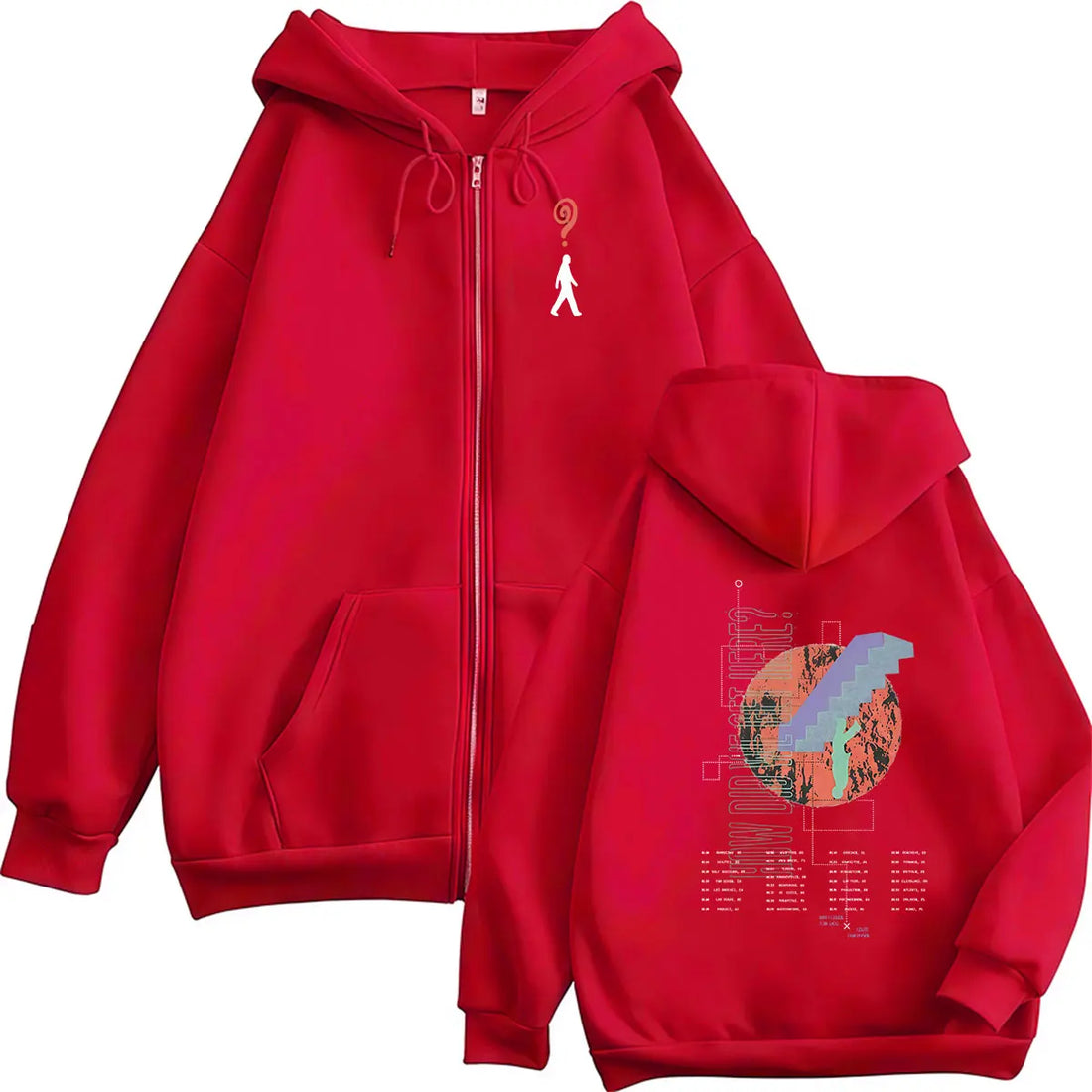 Louis Tomlinson Zipper Hoodie How Did We Get Here Tour 2026 Long Sleeve Sweatshirt Men's Vintage Oversized Fleece Jacket Hoodies