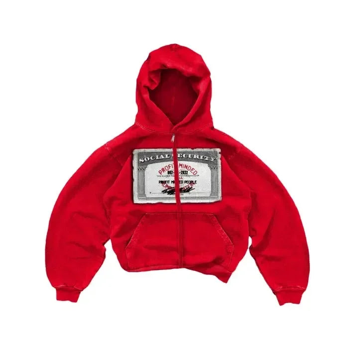 2000s New PM Fashion Men Hoodies Harajuku Hip Hop Printing Long Sleeve Coats Loose zipper Hooded Sweatshirt Men Women Streetwear