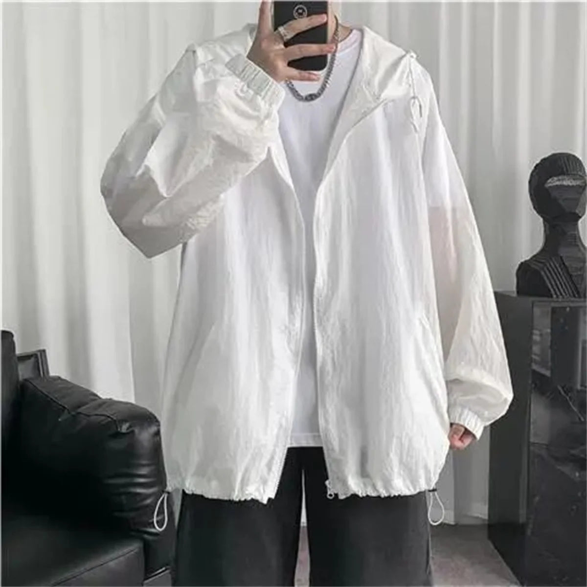 Men's Fashion New Clothing Modest Cover Up Summer Lightweight Breathable Loose Fit Outdoor Office Appropriate Sun Protection