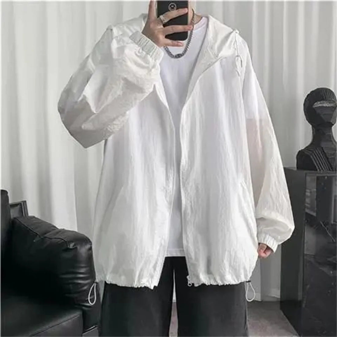 Men's Fashion New Clothing Modest Cover Up Summer Lightweight Breathable Loose Fit Outdoor Office Appropriate Sun Protection
