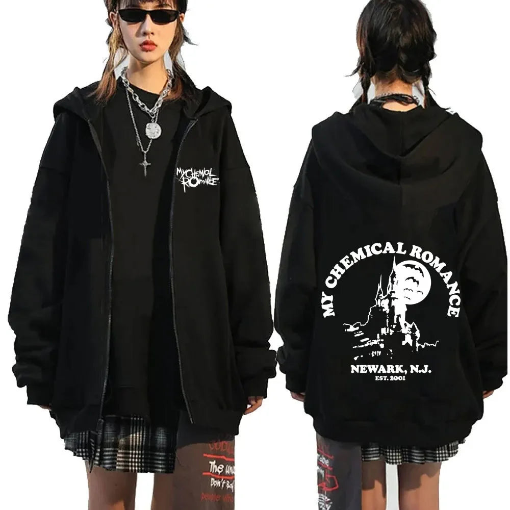 Rock Band My Chemical Romance Mcr Dead Zipper Hoodie Black Parade Punk Emo Zip Up Sweatshirt Men Fashion Vintage Hip Hop Hoodies