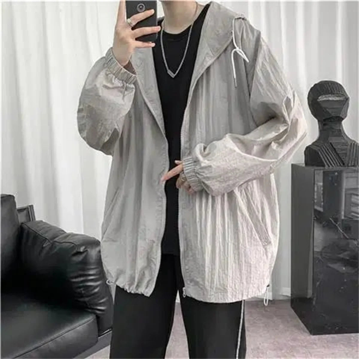 Men's Fashion New Clothing Modest Cover Up Summer Lightweight Breathable Loose Fit Outdoor Office Appropriate Sun Protection