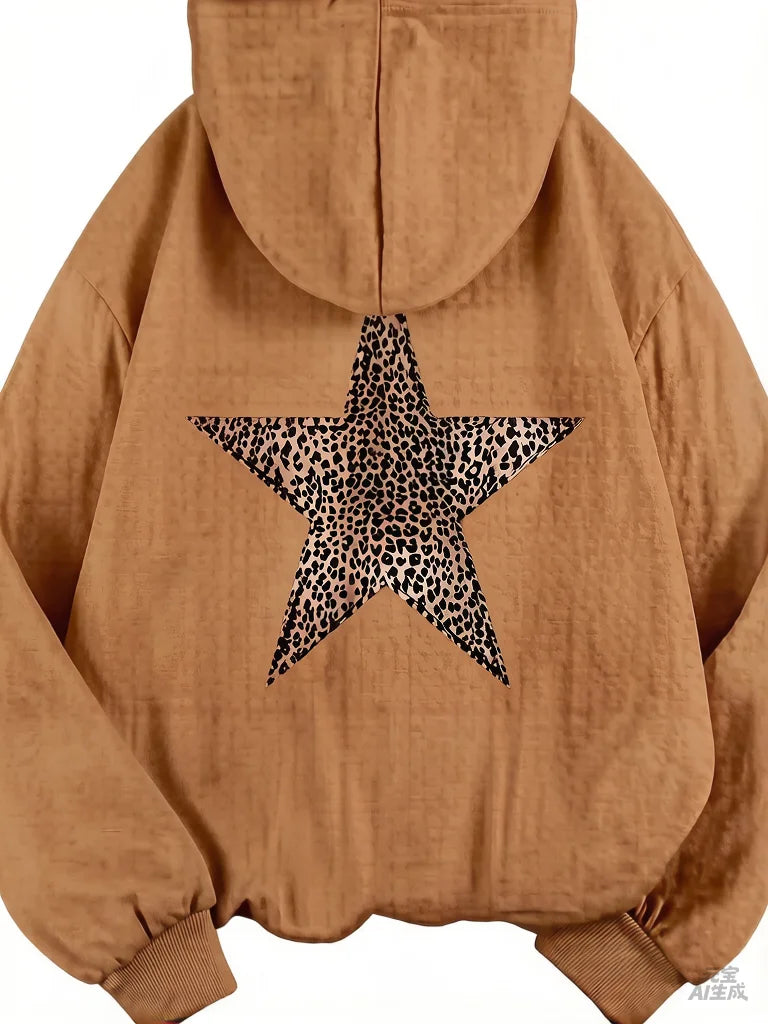 2025 Star Graphic Hoodies Y2k Leopard Print Hooded Sweatshirt Cheetah Hoodie Fashion Casual HipHop Harajuku Unisex Pullover