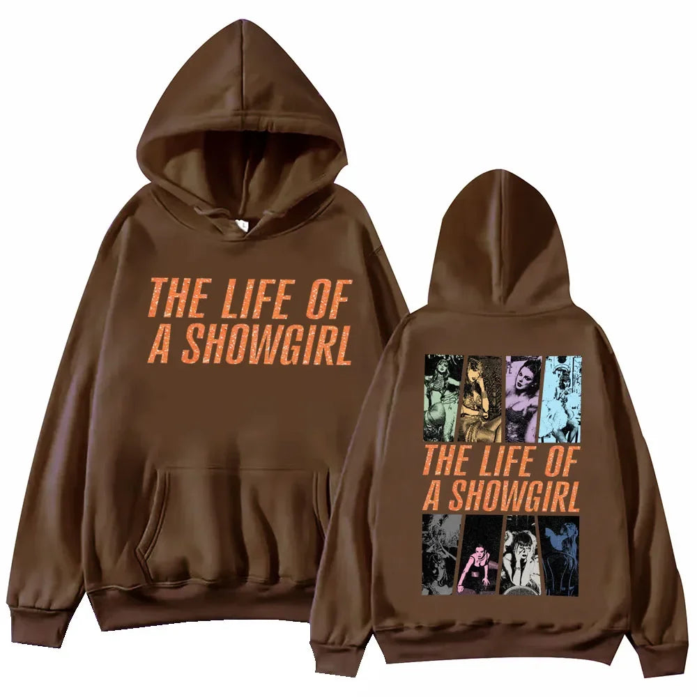 A men's hoodie with a printed pattern of Harajuku street dance from "The Life of a Musical Girl" by Subra Regalo