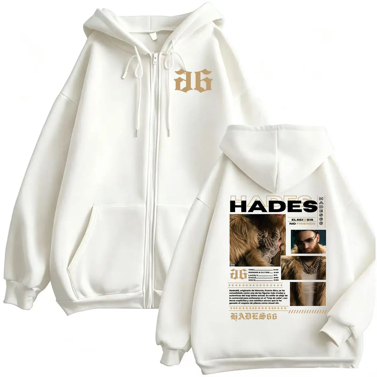 Hades66 Make Money Not Friends Zipper Hoodies Men's Hip Hop Pop Music Sweatshirts Jacket Coats High Quality Cozy Cardigan Hoodie