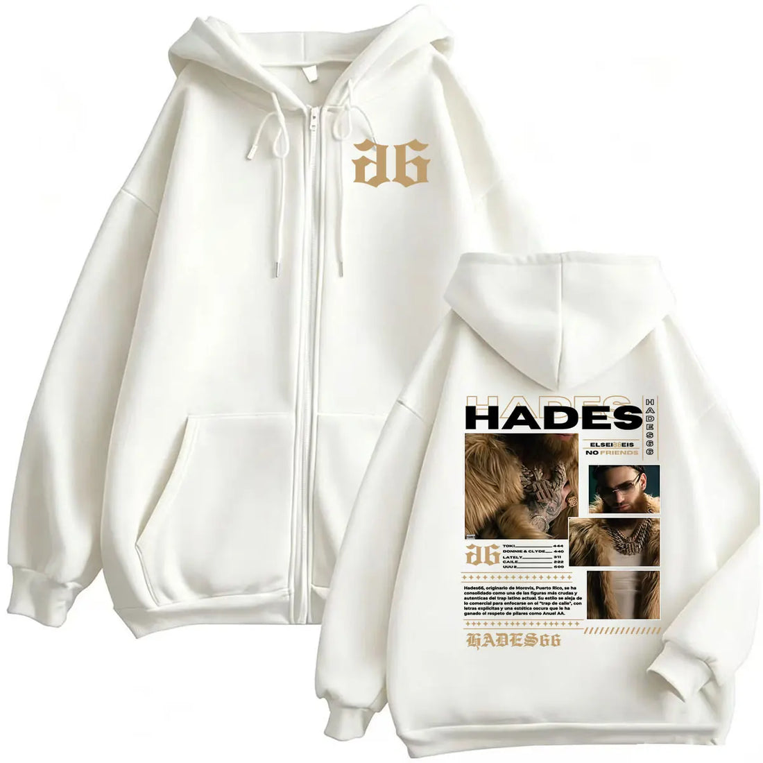 Hades66 Make Money Not Friends Zipper Hoodies Men's Hip Hop Pop Music Sweatshirts Jacket Coats High Quality Cozy Cardigan Hoodie