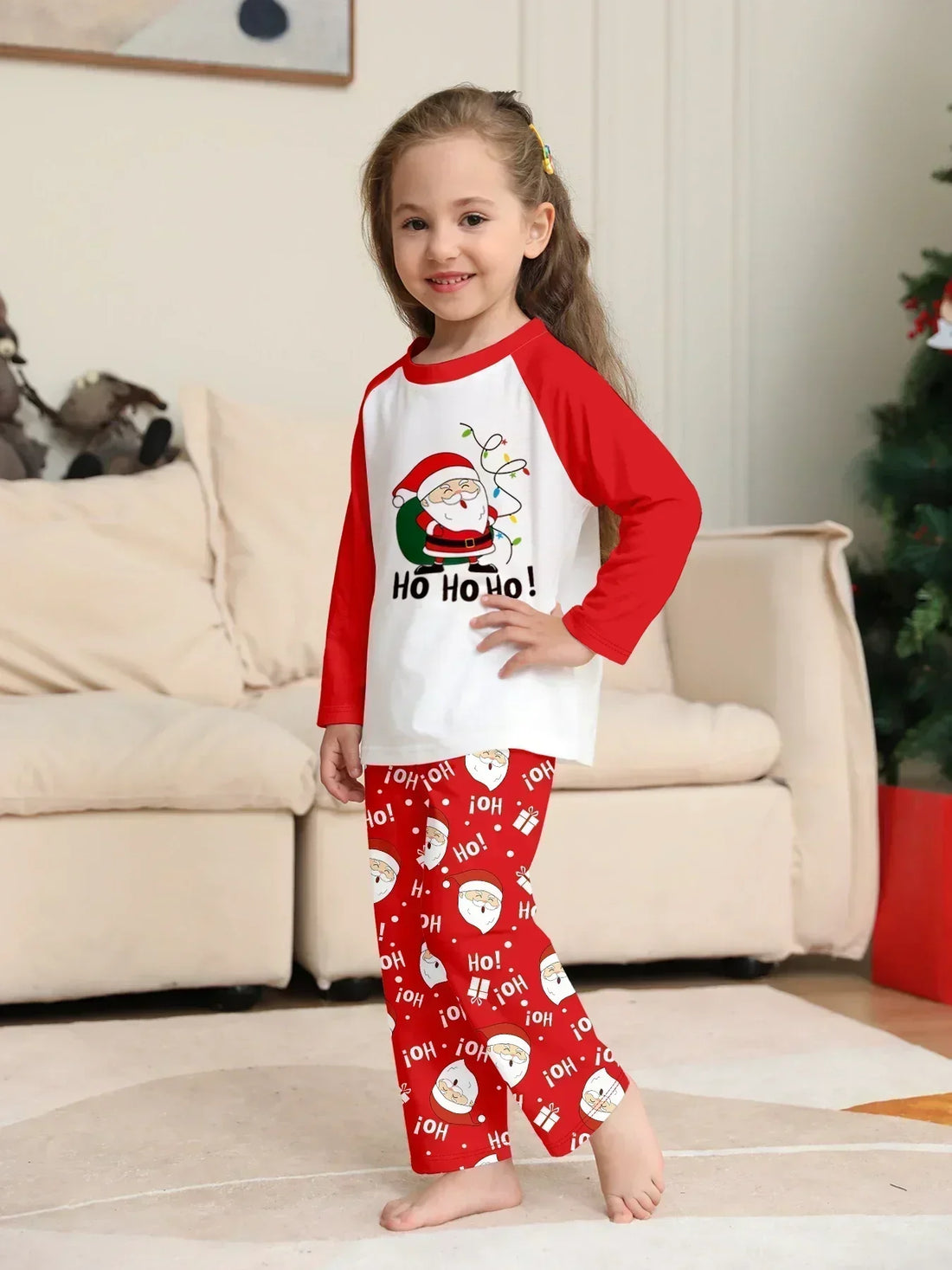 New Christmas Family Look Pajamas Santa Print Mother Father Kids Matching Outfits Cute Loose 2 Pieces Suit Sleepwear Xmas Wear