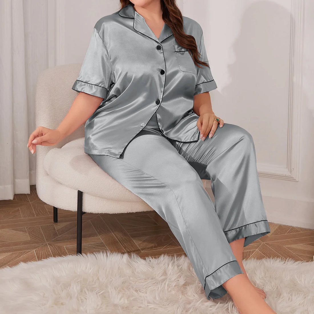 Plus Size Pajama Women Sleepwear Pajama Sets Summer Large Size Pajamas Casual Pajama Set Sexy Comfortable Ladies Loungewear