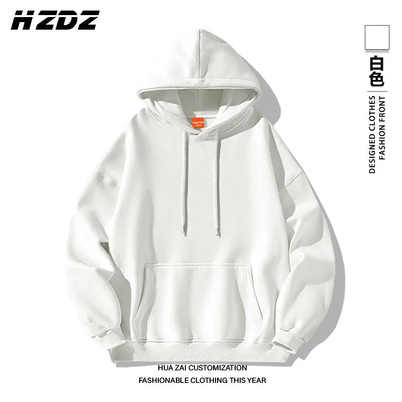 Solid-color Men Women Pullover Hoodie Outdoor Street Casual Fashion Sport Loose Versatile Comfort Autumn Winter Sweatshirt Top