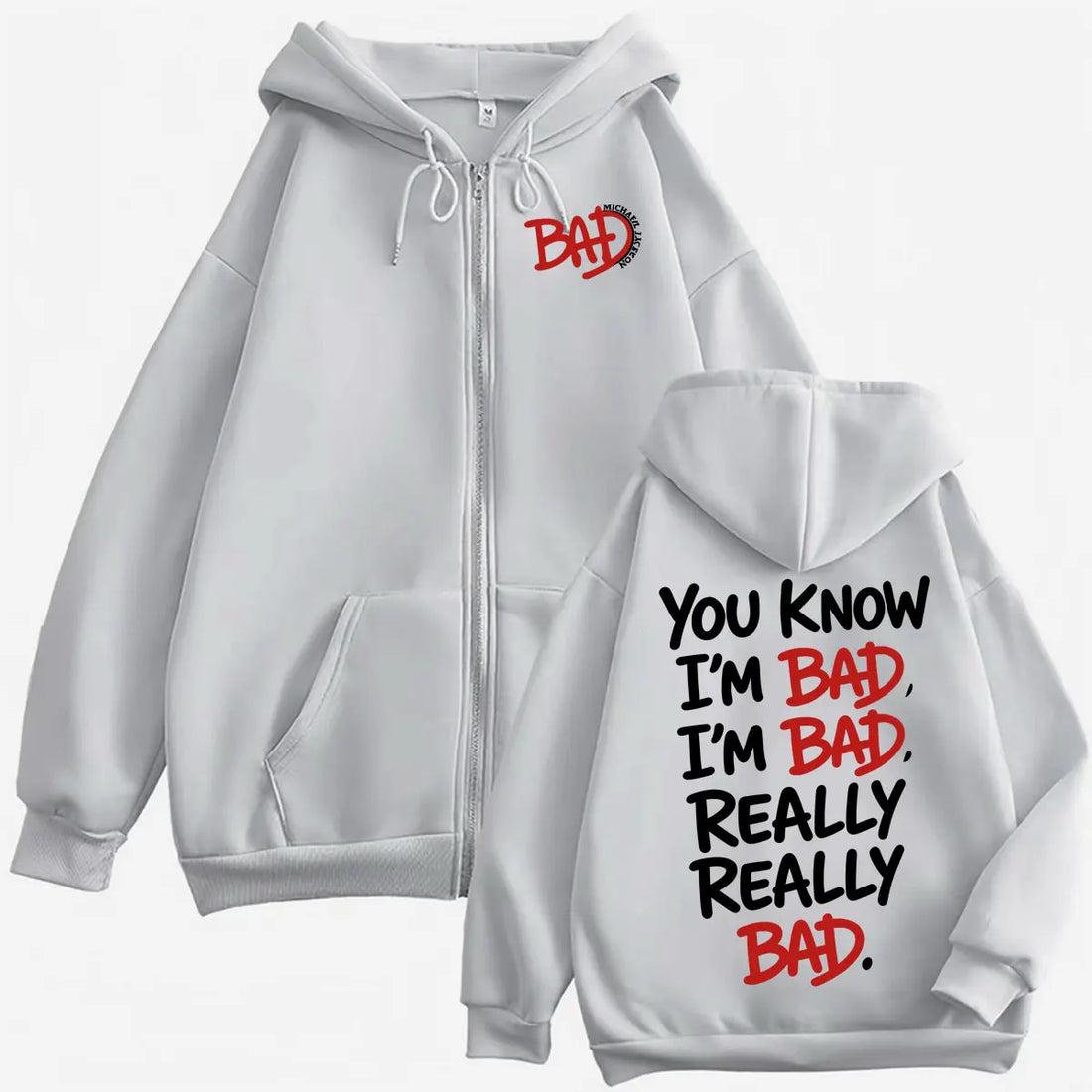 King of Pop Michael Jackson Bad Tour Zip Up Hoodies Men Women Harajuku Fashion Jacket Sweatshirts Casual Fleece Zipper Pullovers