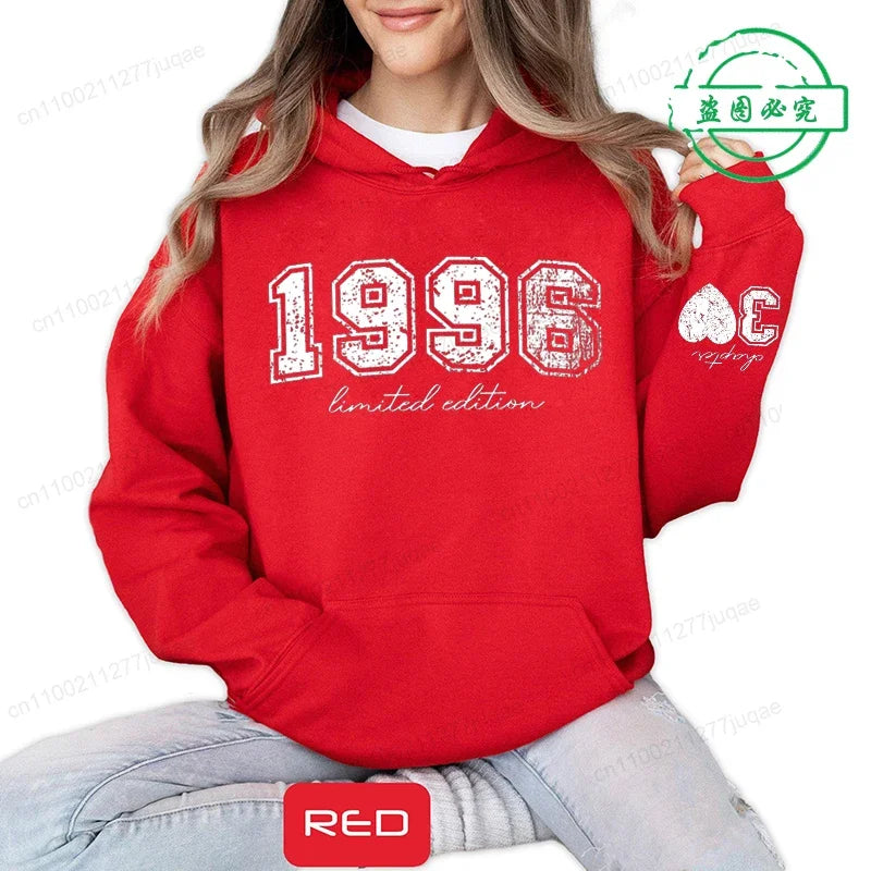 Fashion Womens Hoodies 30th Birthday Hoodies Sweatshirts Personalized Limited Edition 1996 Hooded Sweatshirts Vintage Clothes