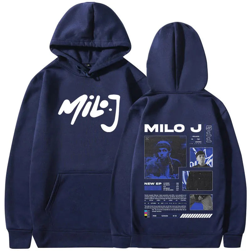 Rapper Milo J 511 Album Merch Hoodies Men Women Clothing Vintage Hip Hop Hooded Sweatshirt Casual Oversized Pullovers Streetwear