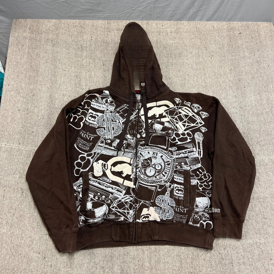 Explosions Y2K Hooded sweater Men American Retro Hip-Hop Street Graffiti Unisex Zipper Hoodie Fashion Printed Pattern Sweatshirt