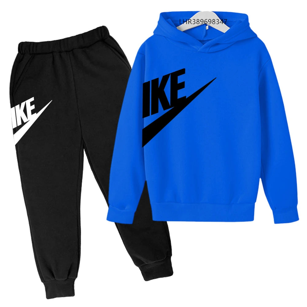 Children 3-12 Years Old Autumn Hoodie Long-sleeved Boys Girls Toddler Sports Coat Top+Pants Stylish Casual Sweatshirt Set