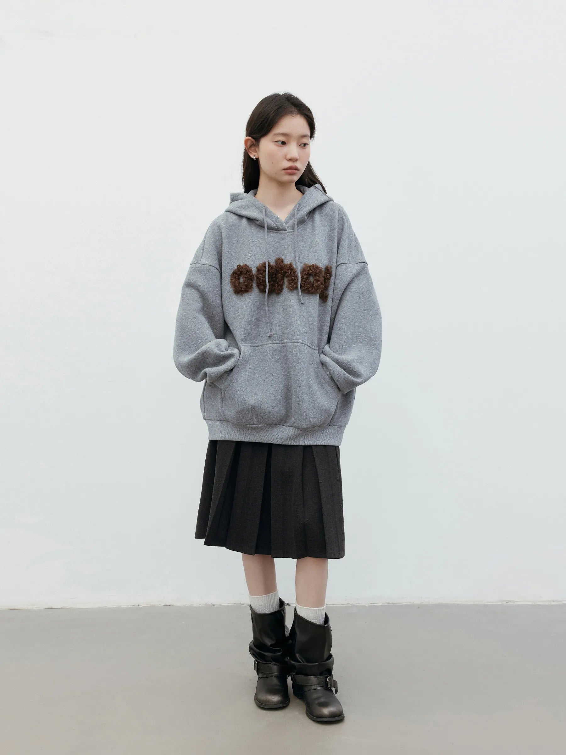 CHIC VEN Fashion Women Sweatshirts Loose Casual New Plush Letter Sticker Hooded Long Sleeved Warm Female Coat Autumn Winter 2025